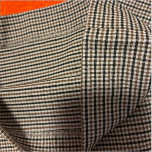 Uniqlo brown plaid check high waisted wide brushed pants NWT - Picture 3 of 9